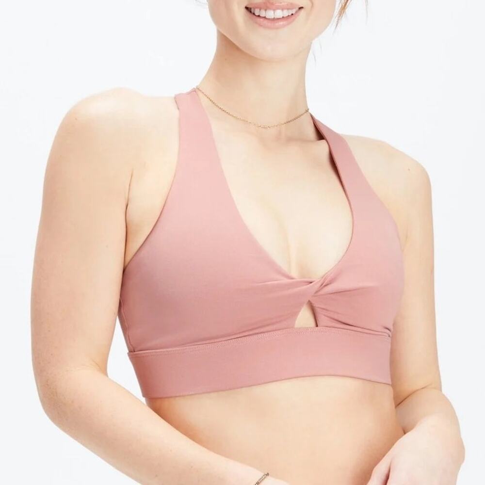 Fabletics Oasis Twist Mauve Pink Canyon Athletic Workout Athleisure Sports Bra